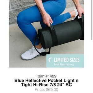 Zyia blue reflective 7/8 24” light and tight sz4